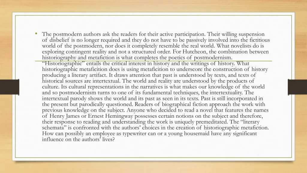 the postmodern authors ask the readers for their