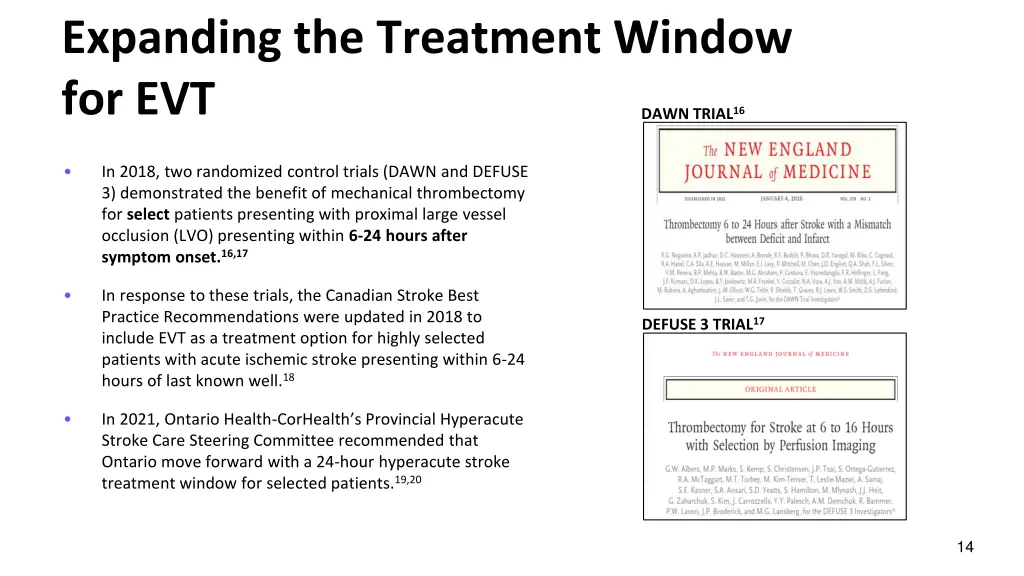 expanding the treatment window for evt