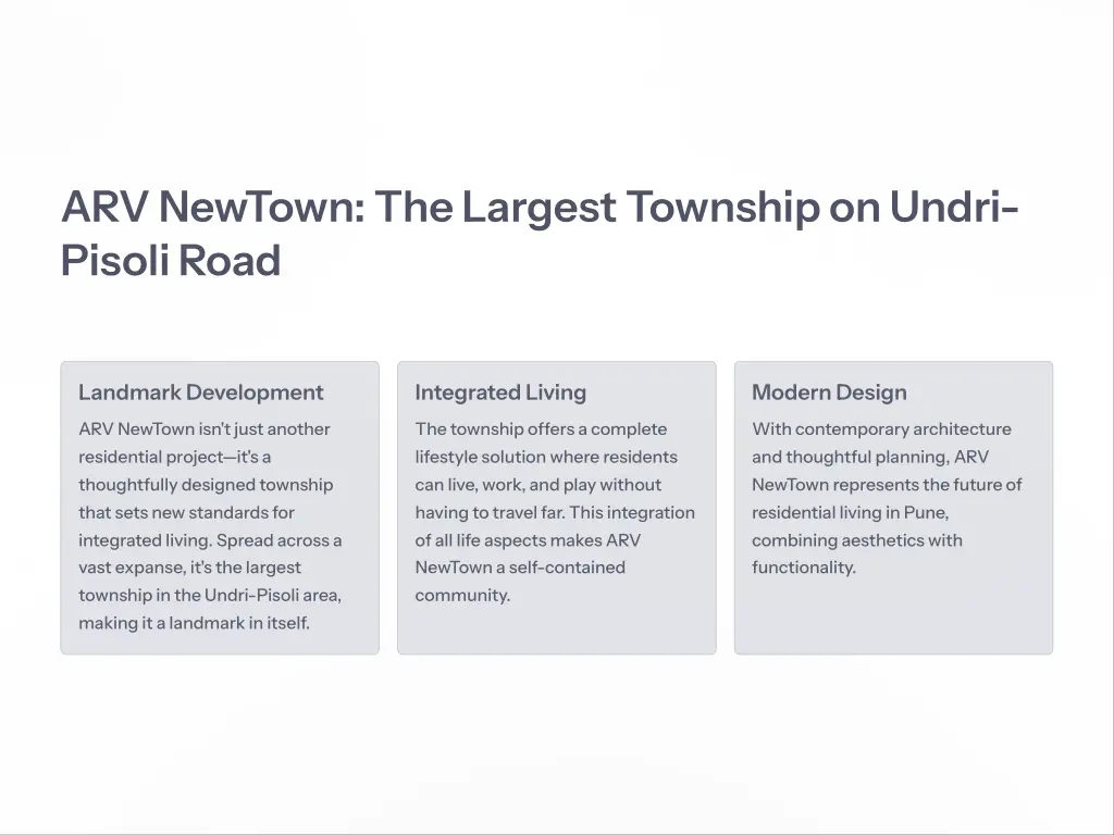 arv newtown the largest township on undri pisoli