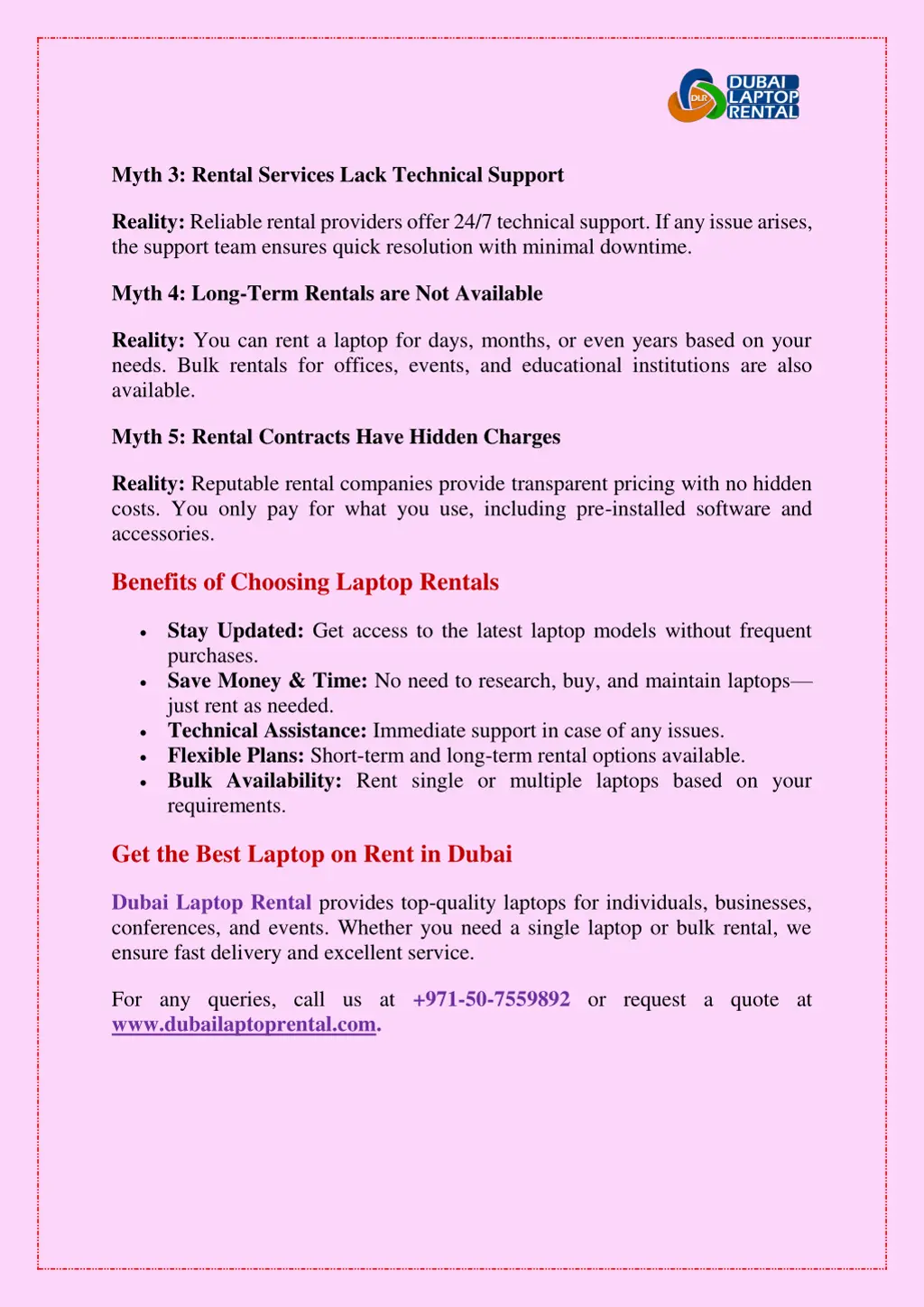 myth 3 rental services lack technical support