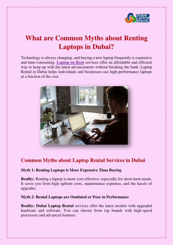 what are common myths about renting laptops