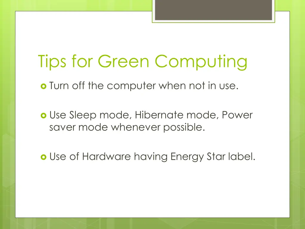 tips for green computing