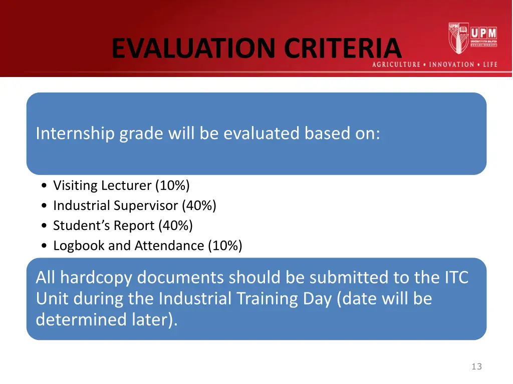 evaluation criteria