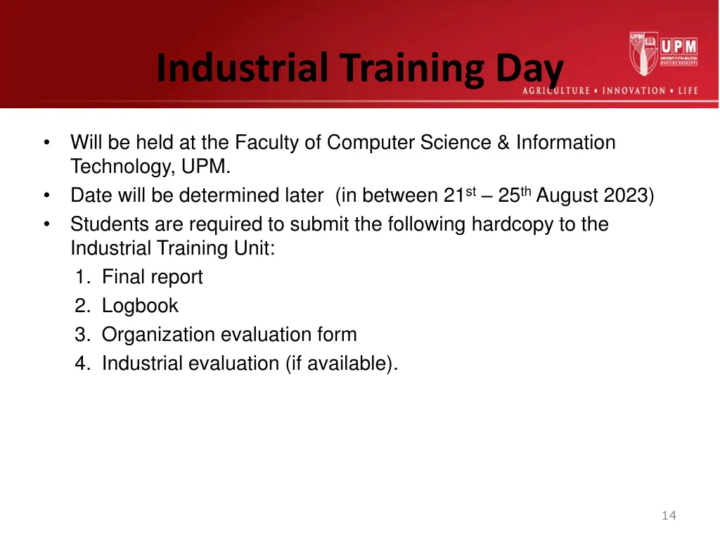 industrial training day