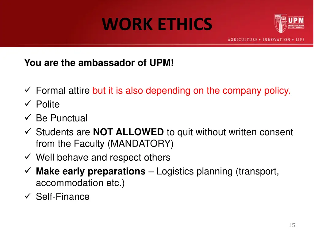 work ethics