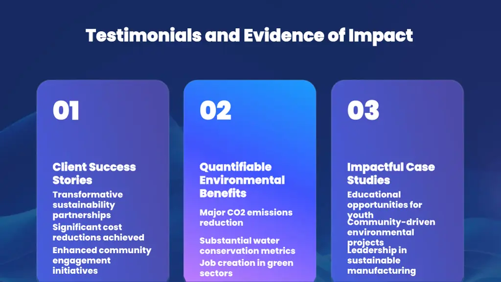 testimonials and evidence of impact testimonials