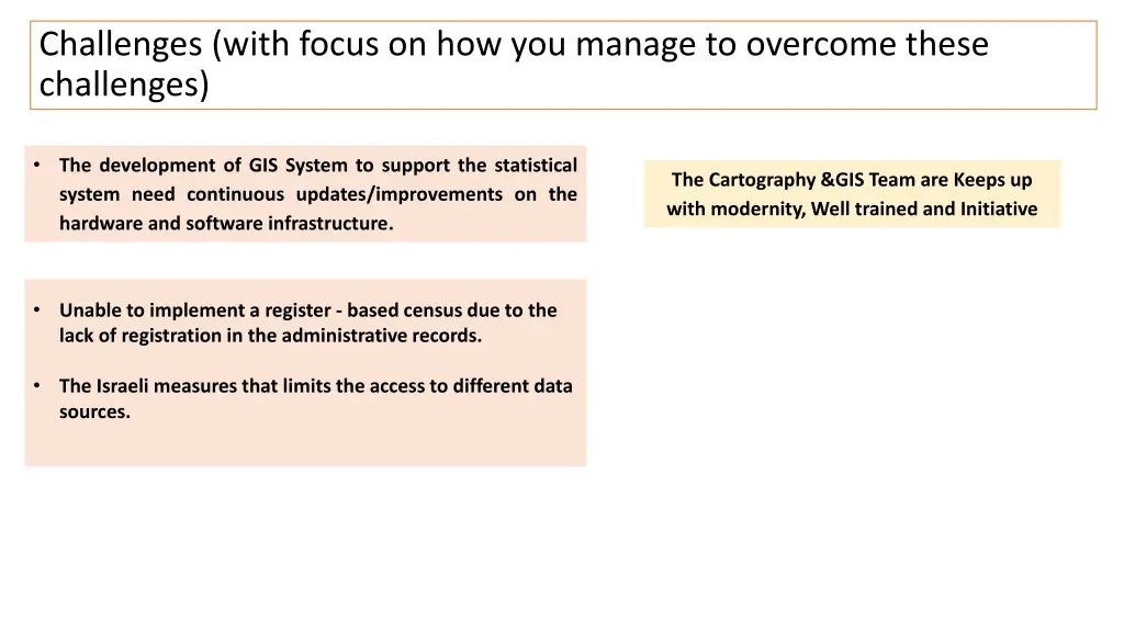 challenges with focus on how you manage