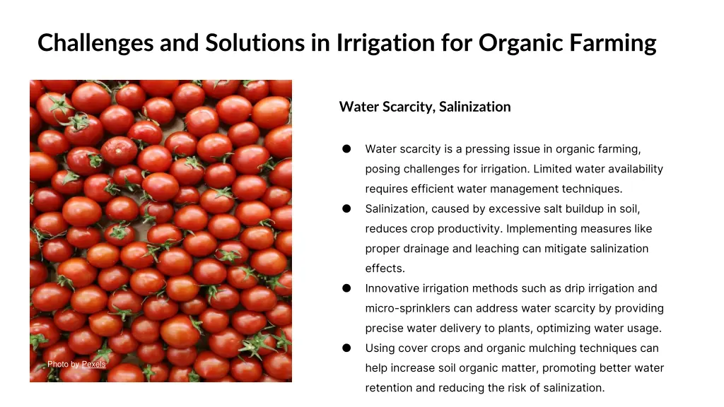 challenges and solutions in irrigation