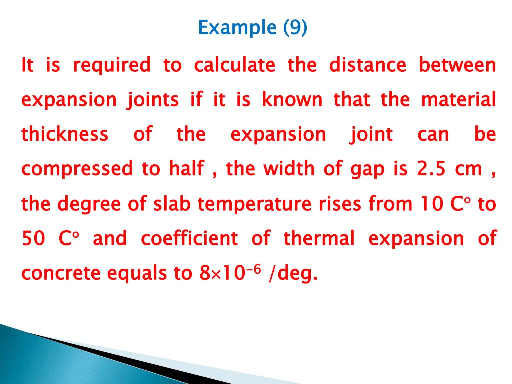 example to calculate joints