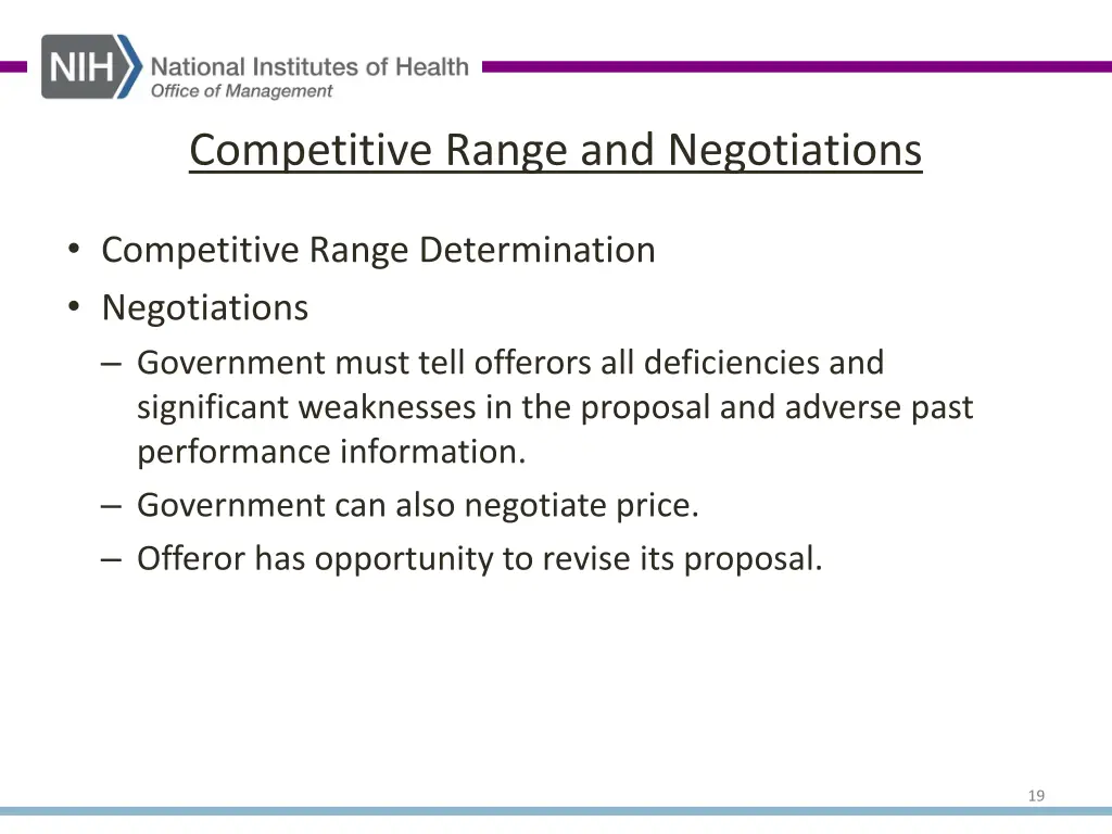 competitive range and negotiations