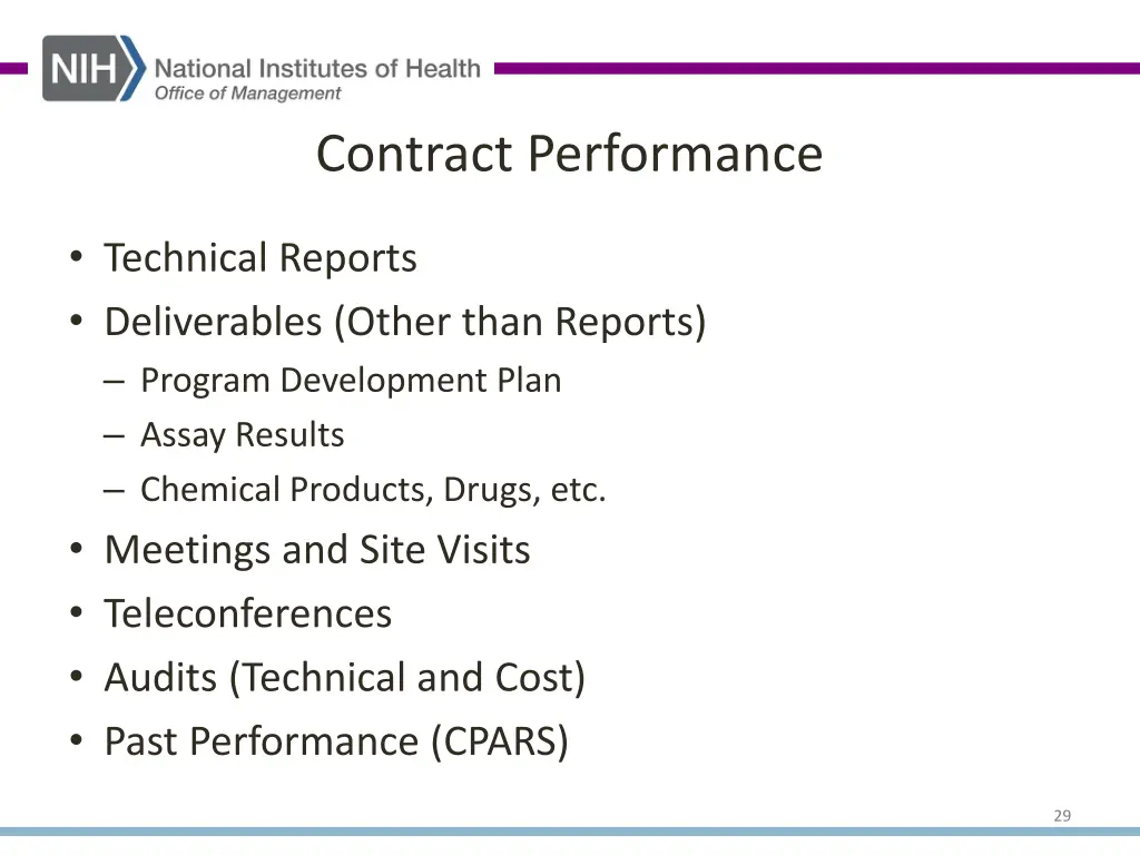 contract performance
