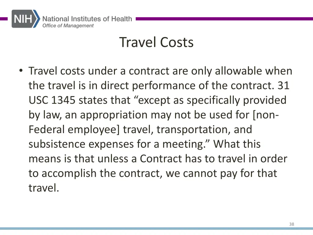 travel costs