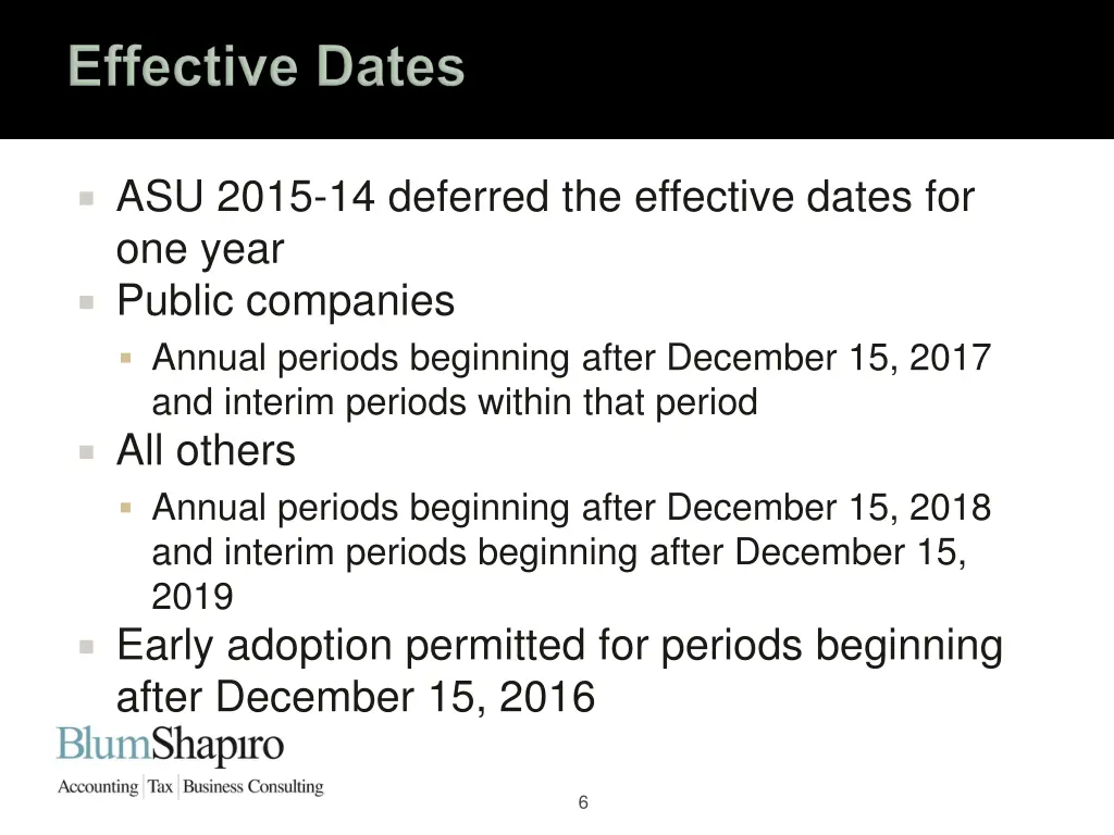 asu 2015 14 deferred the effective dates