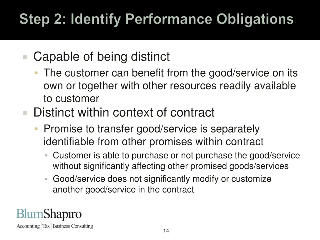 capable of being distinct the customer