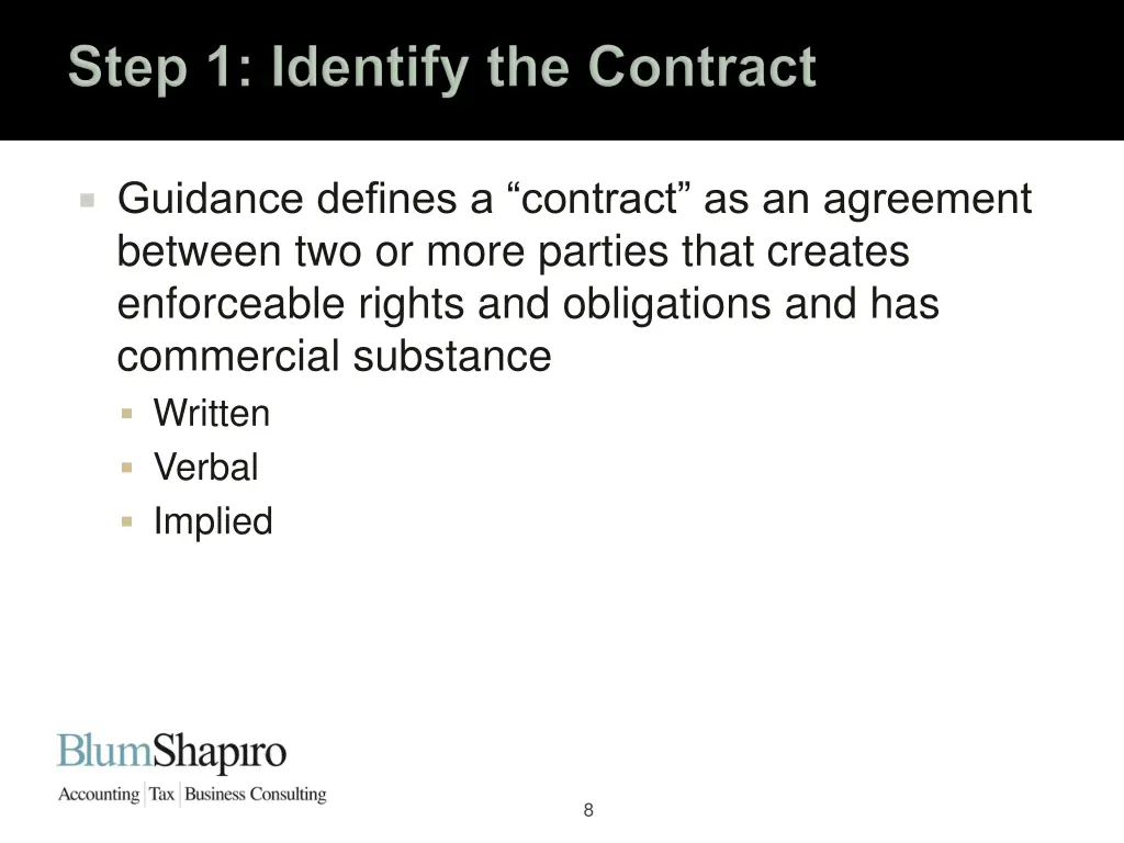 guidance defines a contract as an agreement