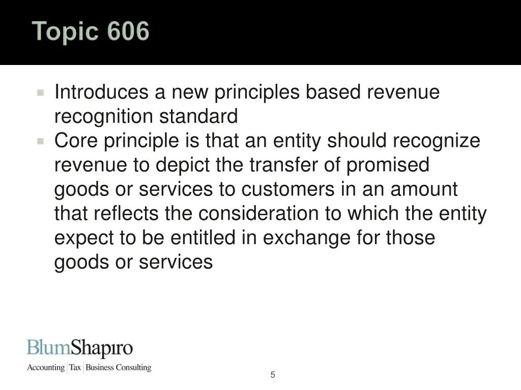 introduces a new principles based revenue