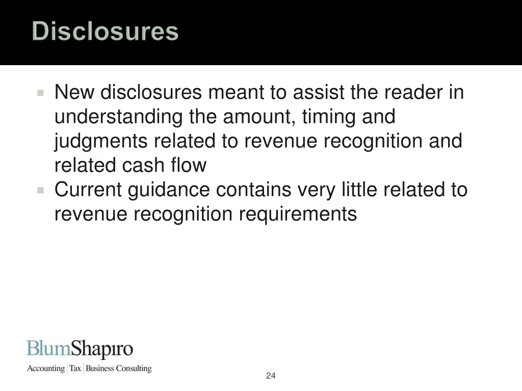 new disclosures meant to assist the reader