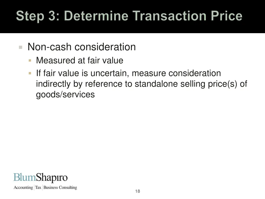 non cash consideration measured at fair value
