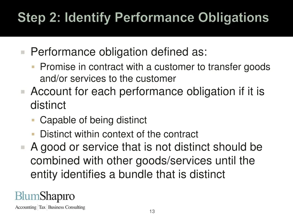 performance obligation defined as promise