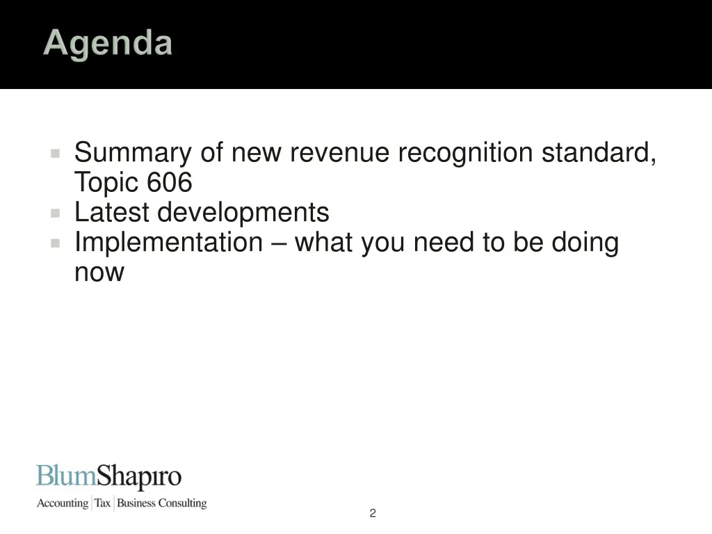 summary of new revenue recognition standard topic