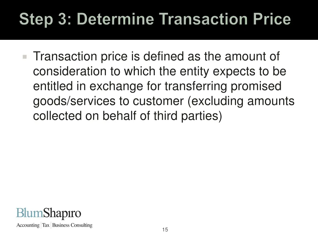 transaction price is defined as the amount