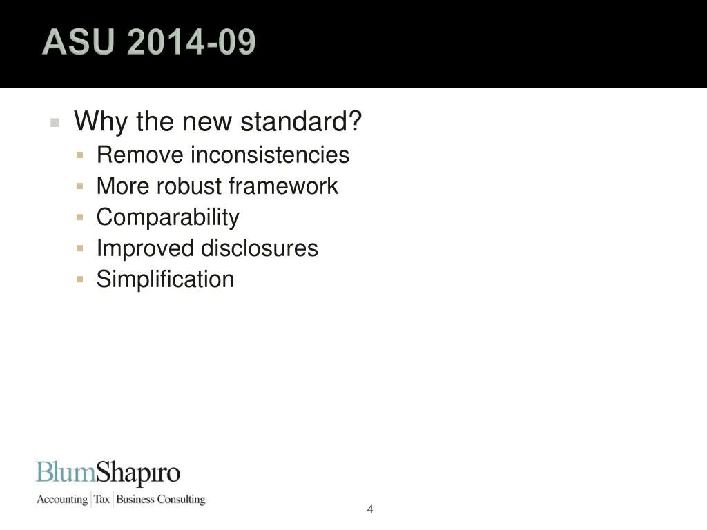 why the new standard remove inconsistencies more