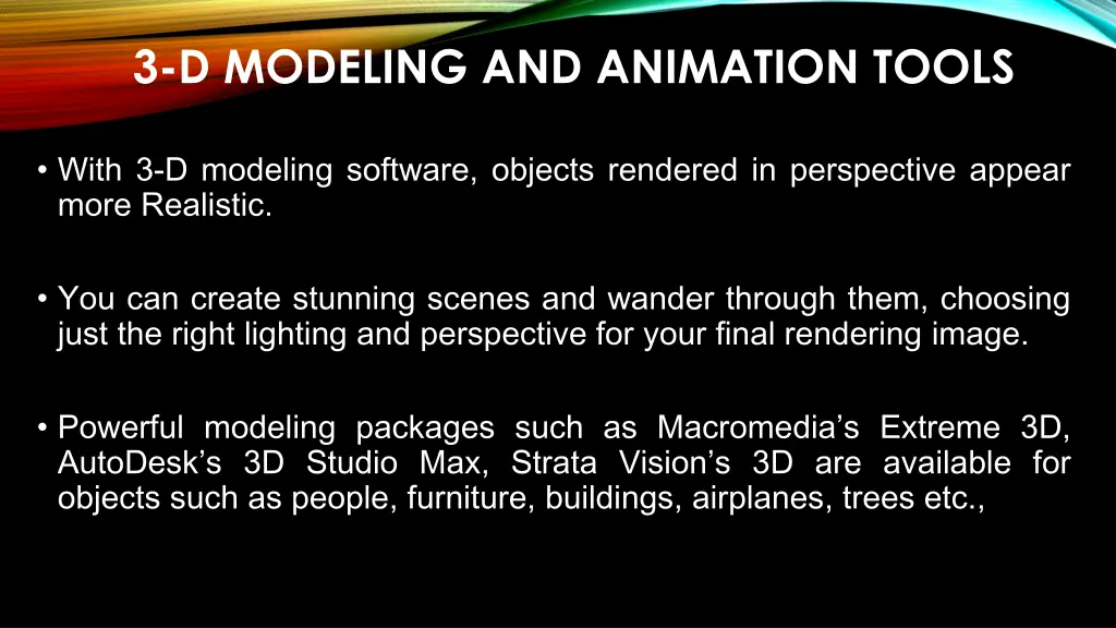 3 d modeling and animation tools