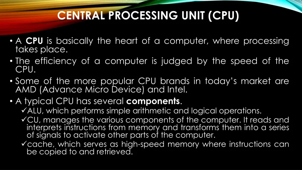 central processing unit cpu