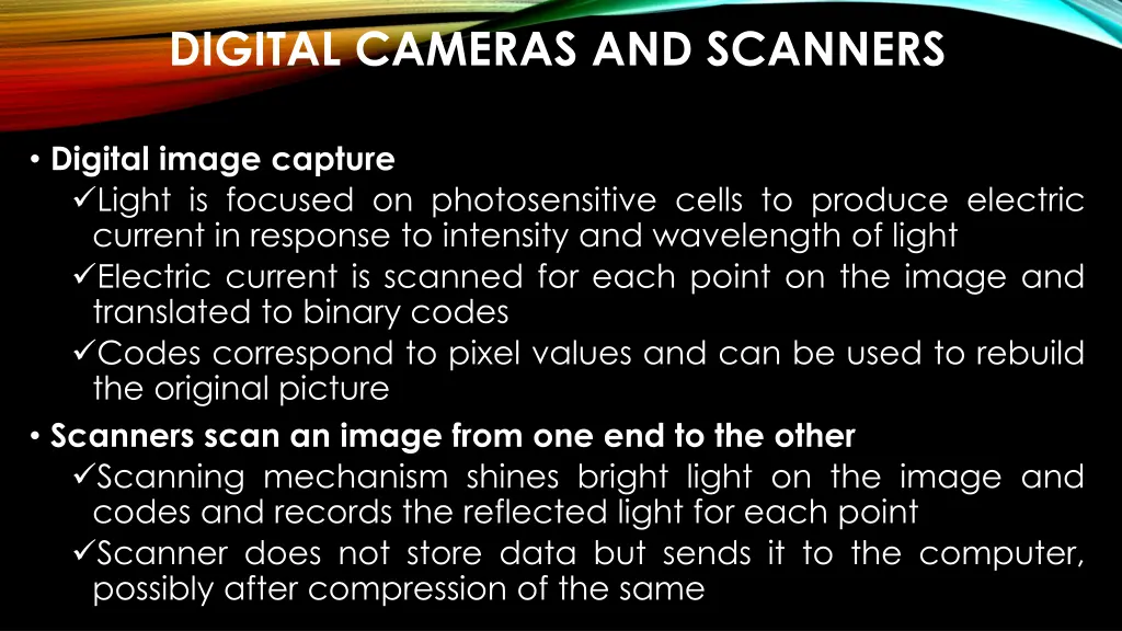 digital cameras and scanners