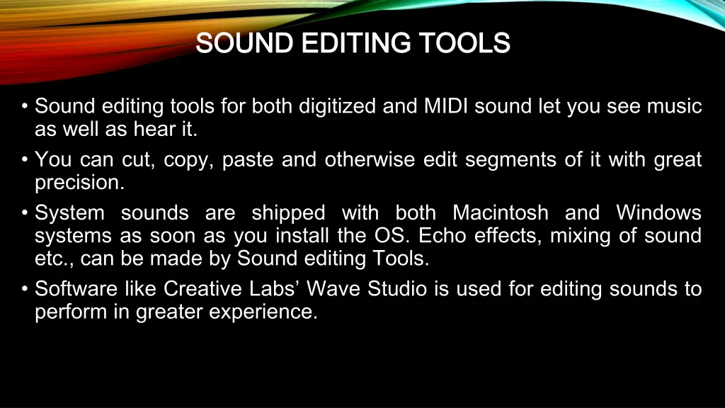 sound editing tools sound editing tools