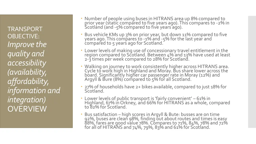 number of people using buses in hitrans area