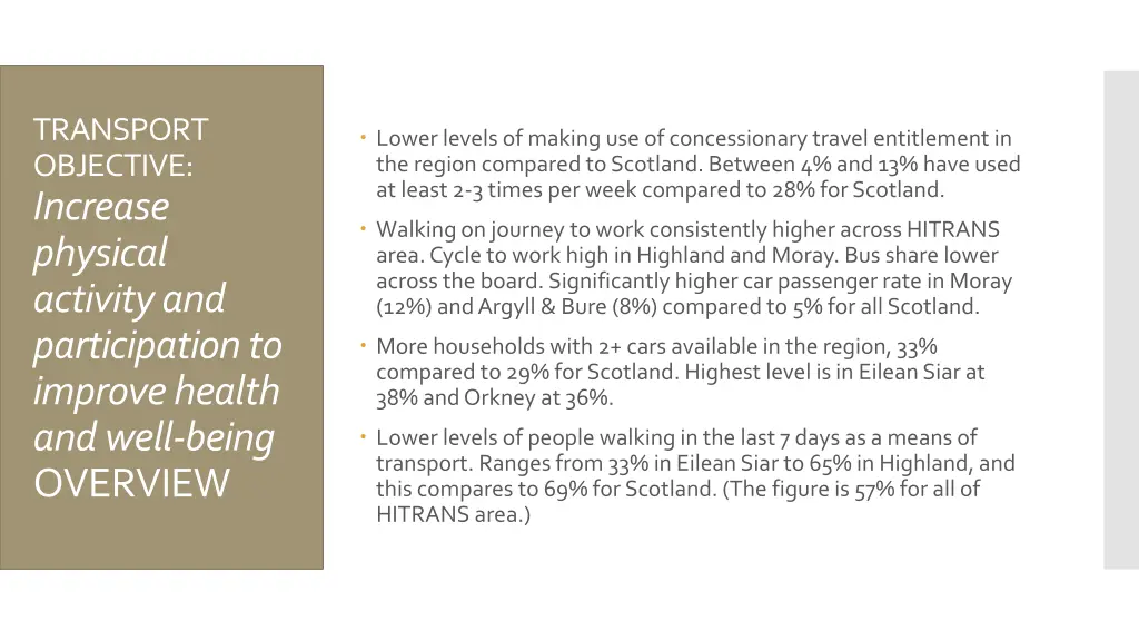 transport objective increase physical activity