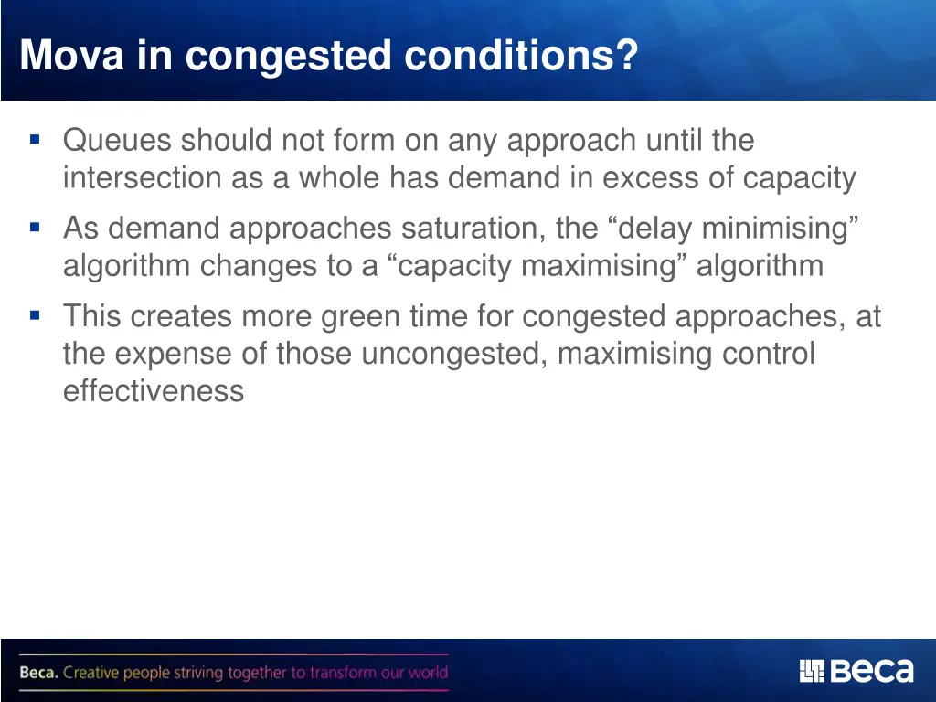 mova in congested conditions
