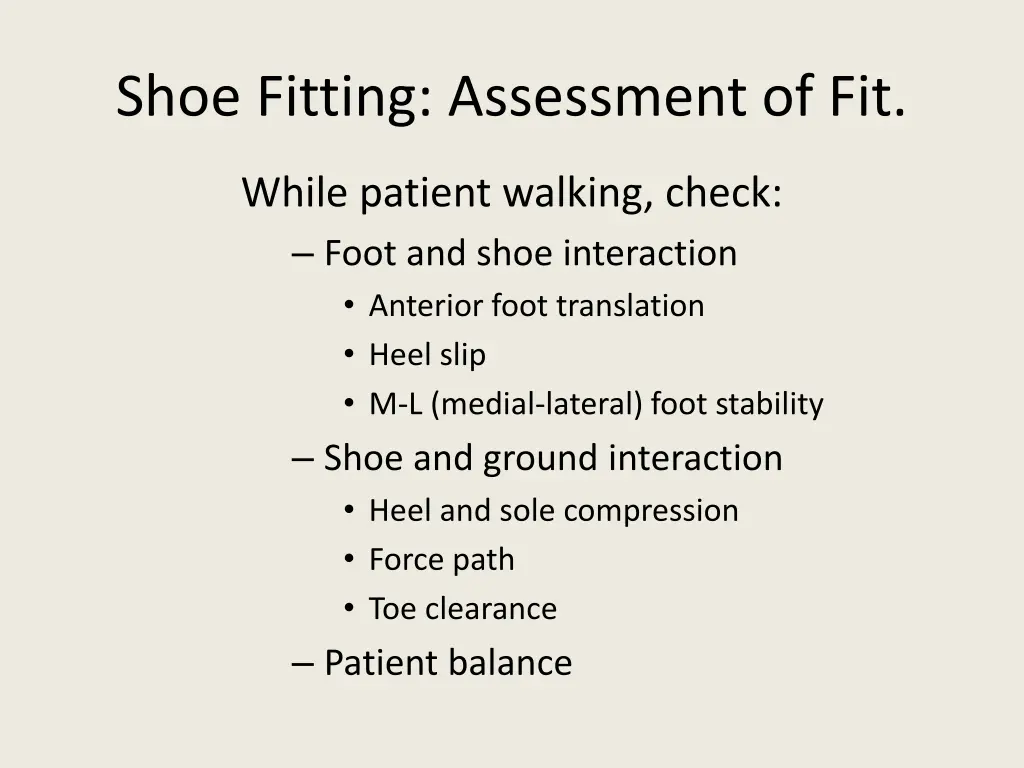 shoe fitting assessment of fit 1