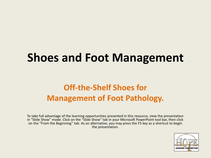 shoes and foot management
