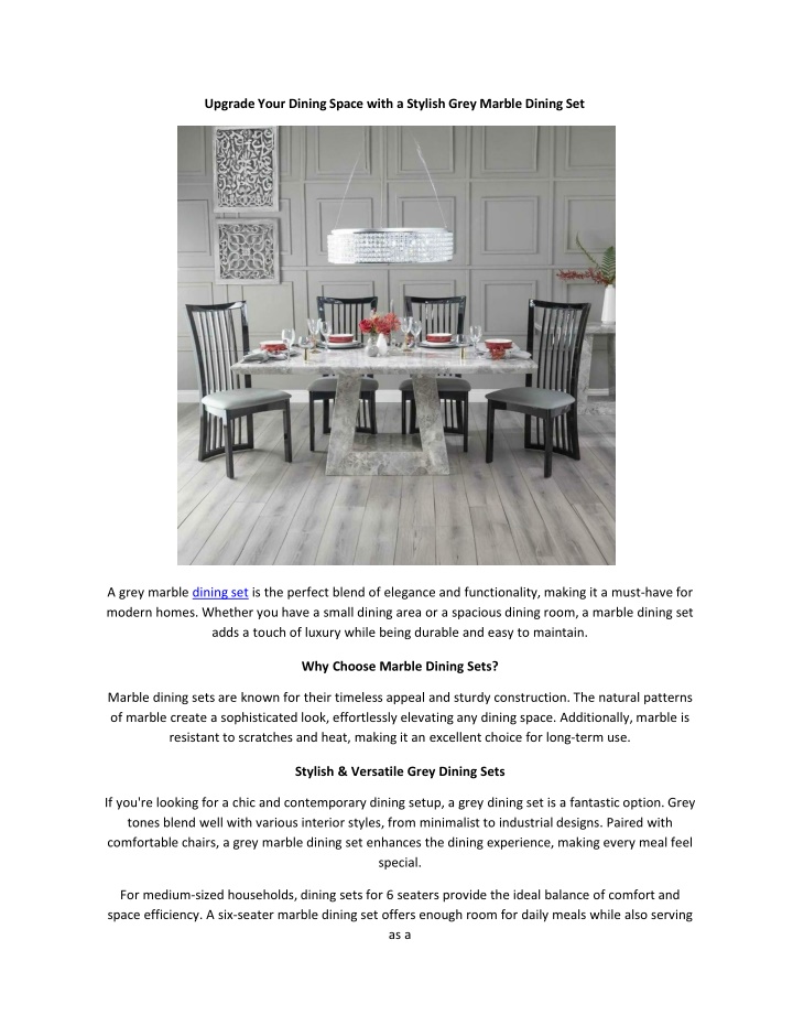 upgradeyour diningspace with a stylish grey