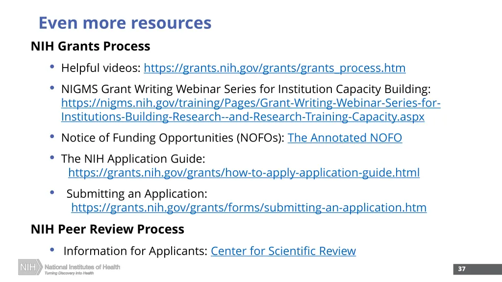 even more resources nih grants process helpful