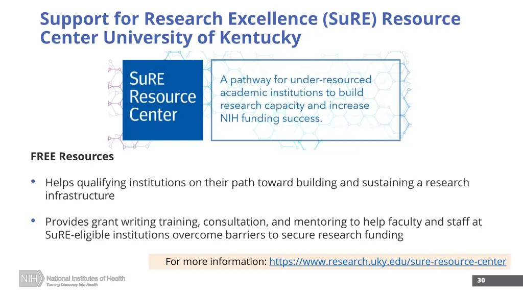 support for research excellence sure resource