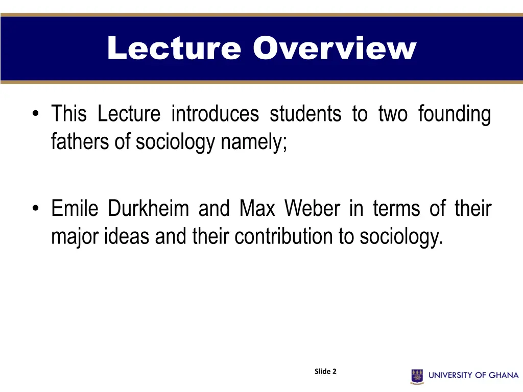 lecture overview