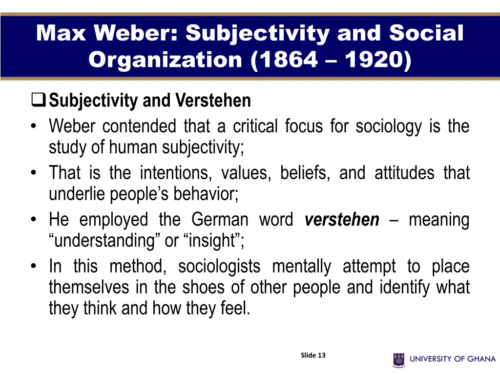 max weber subjectivity and social organization