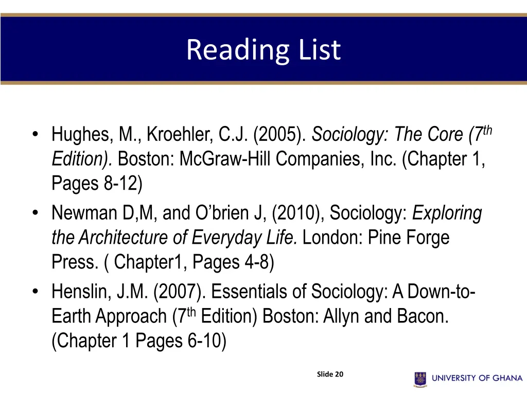 reading list