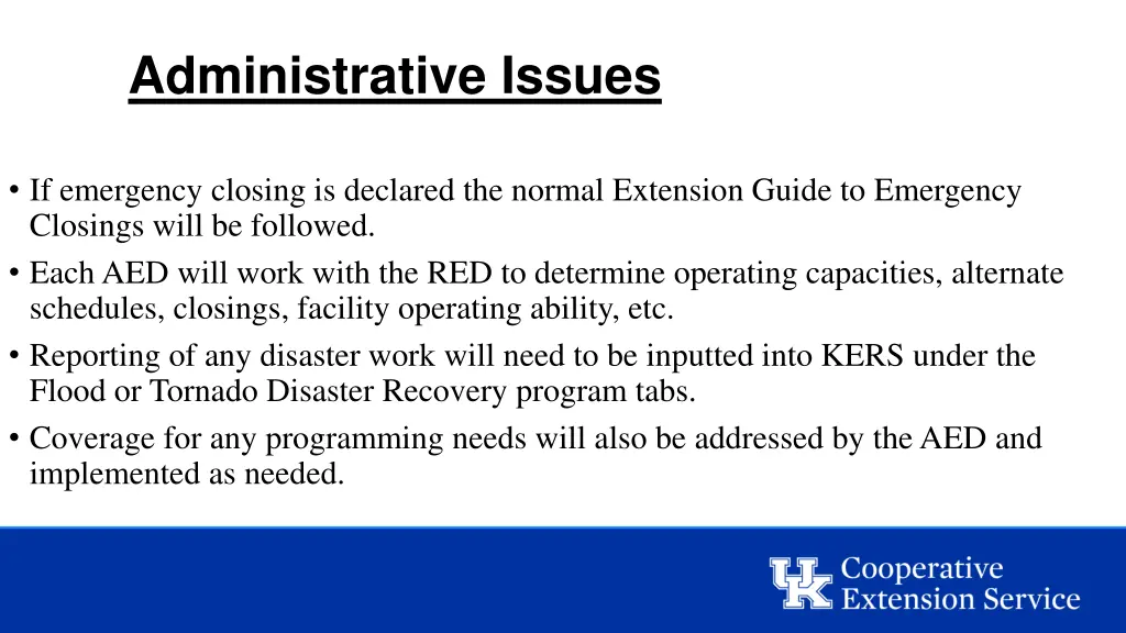 administrative issues 1