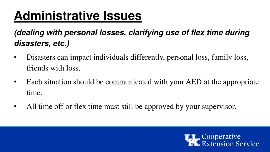 administrative issues
