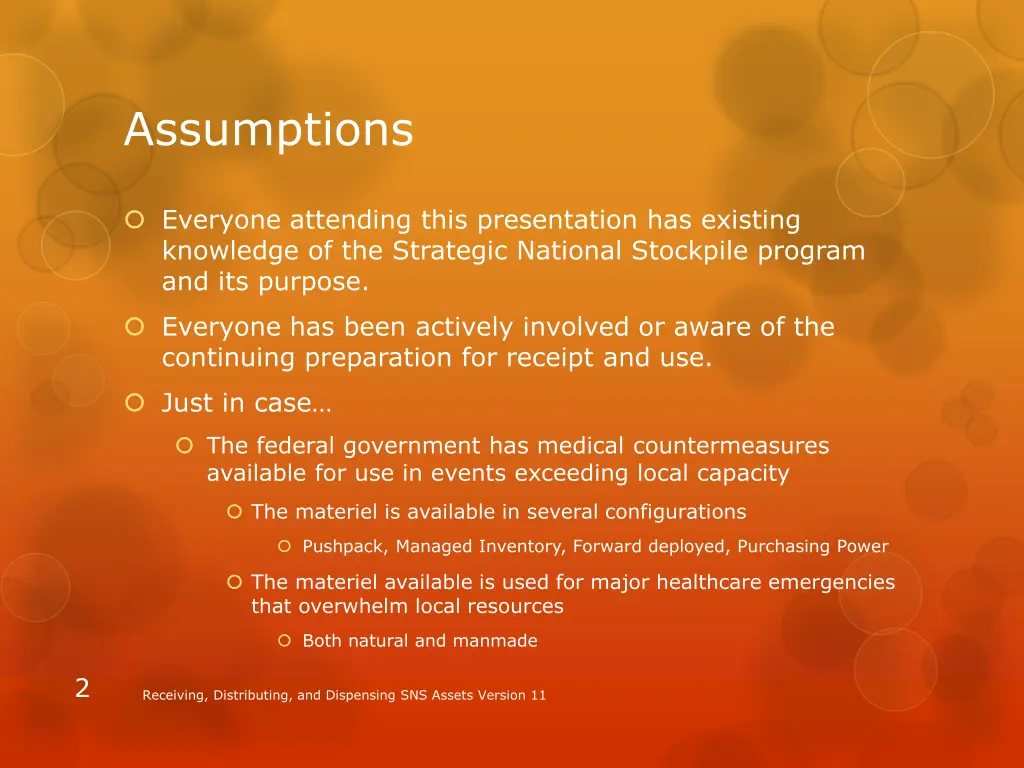 assumptions
