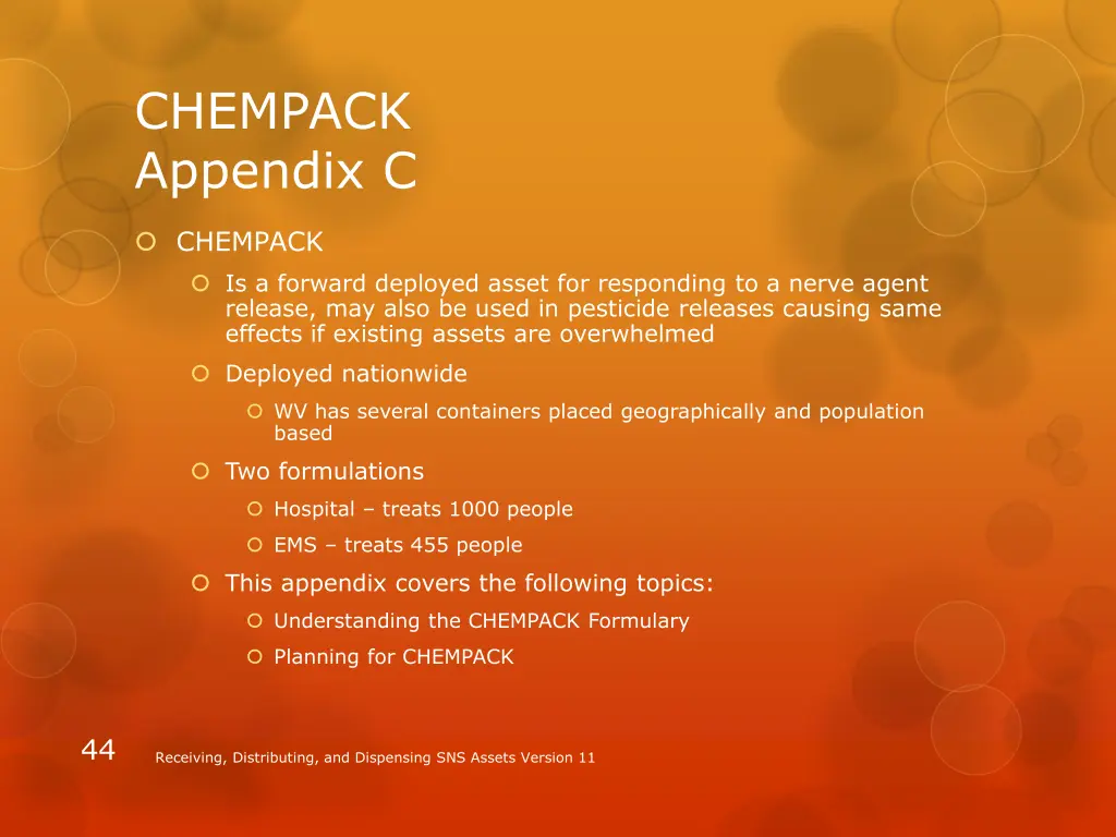 chempack appendix c