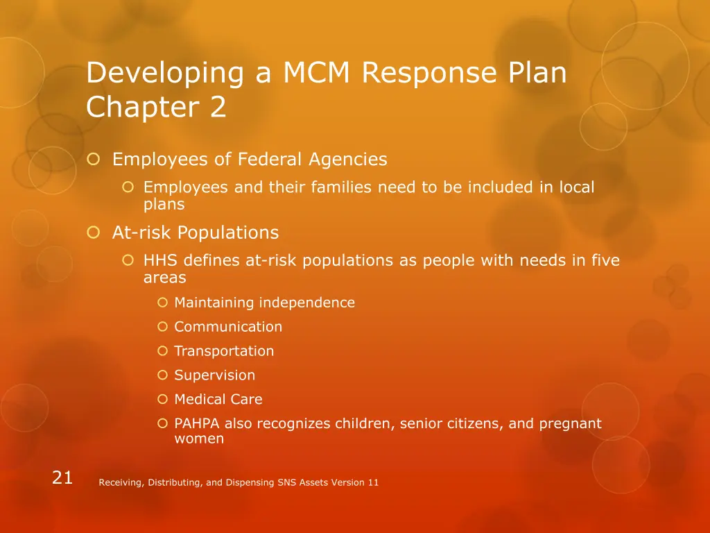 developing a mcm response plan chapter 2 3