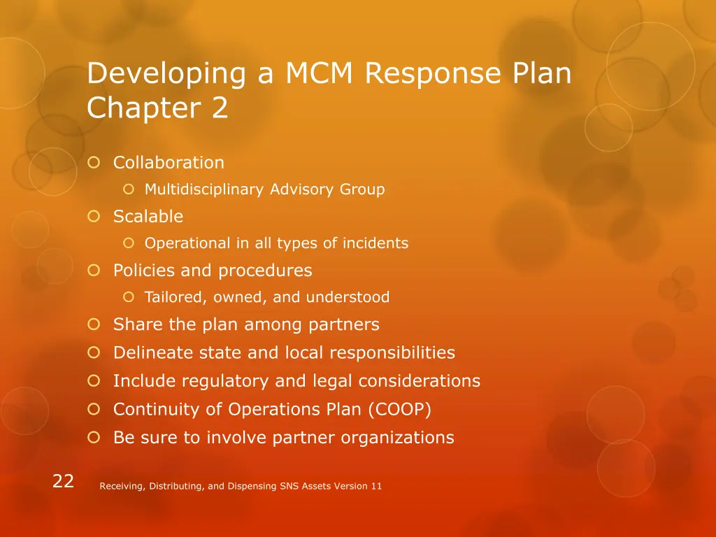 developing a mcm response plan chapter 2 4