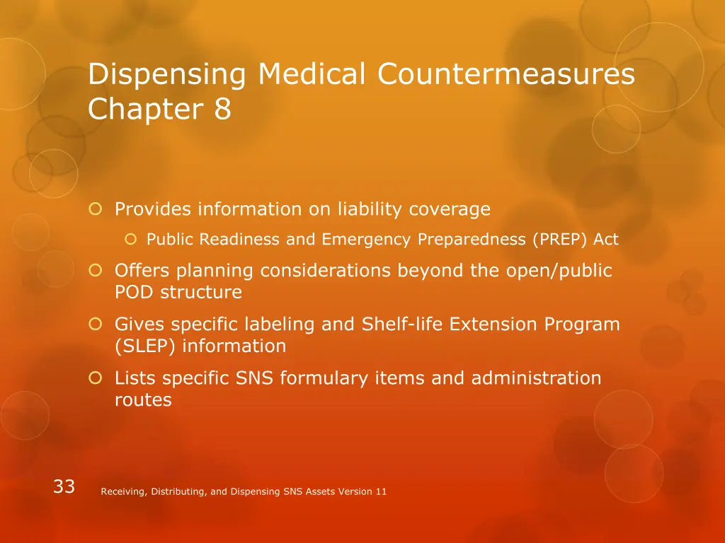 dispensing medical countermeasures chapter 8