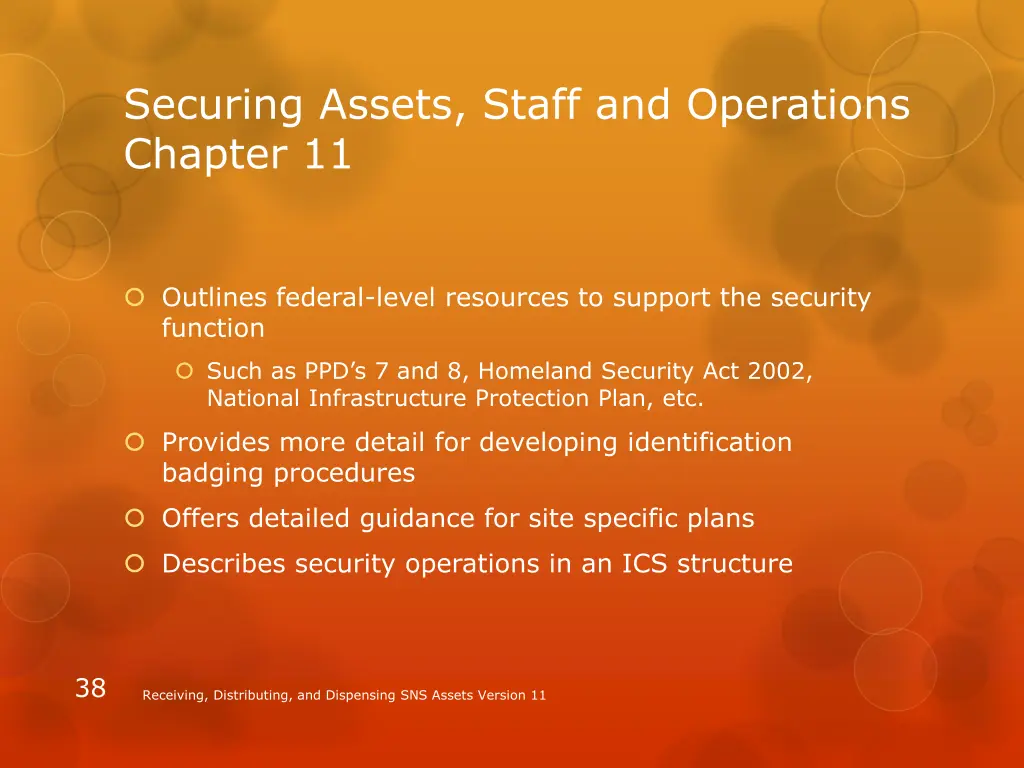securing assets staff and operations chapter 11