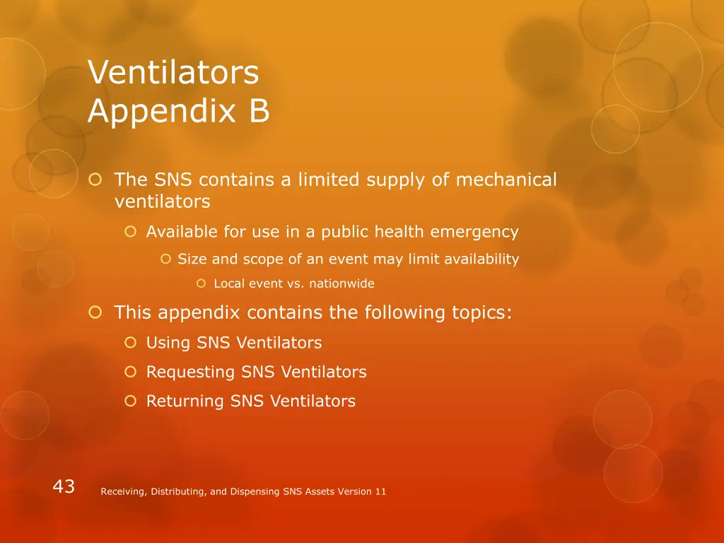 ventilators appendix b